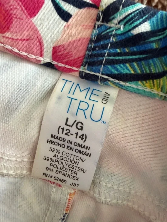 Womens Tropical Floral Capris- Pink Floral - Picture 2 of 2